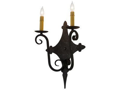 Meyda Angelique 2-Light Black Glass Wall Sconce