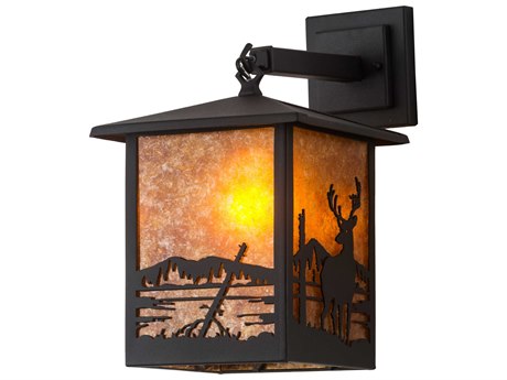 Meyda 1-Light Black Glass Wall Sconce