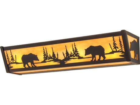 Meyda Bear At Lake 4-Light Black Glass Vanity Light