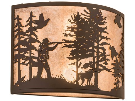 Meyda 2-Light Bronze Glass Wall Sconce