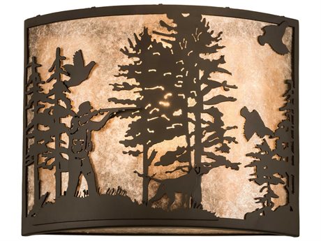 Meyda 1-Light Bronze Glass Wall Sconce