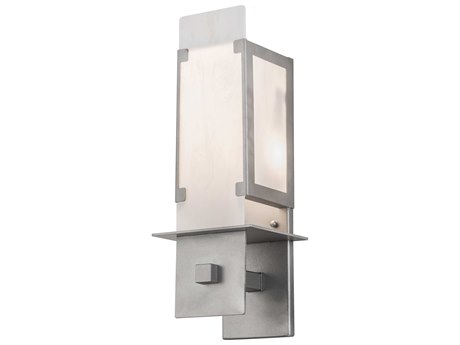 Meyda 2-Light Pewter Glass Wall Sconce