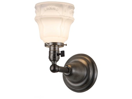 Meyda Revival Garland 1-Light Nickel Glass Wall Sconce