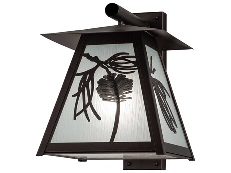 Meyda 1-Light Bronze Glass Wall Sconce