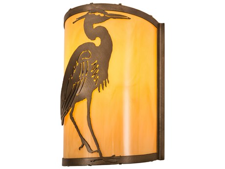 Meyda 1-Light Copper Glass Wall Sconce