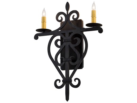 Meyda 2-Light Black Glass LED Wall Sconce