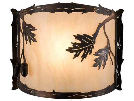 Meyda Oak Leaf & Acorn 1-Light Copper Wall Sconce
