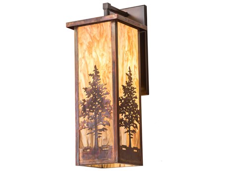 Meyda Tamarack 1-Light Copper Glass Wall Sconce