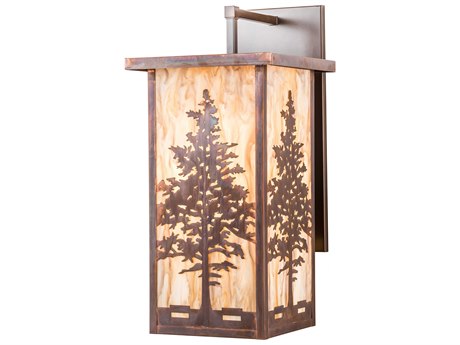 Meyda Tamarack 1-Light Copper Glass Wall Sconce