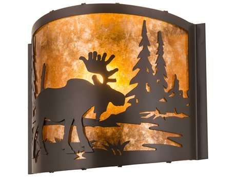 Meyda 1-Light Bronze Glass Wall Sconce