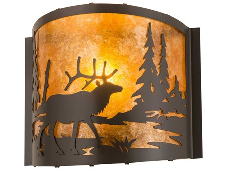 Meyda 1-Light Bronze Glass Wall Sconce