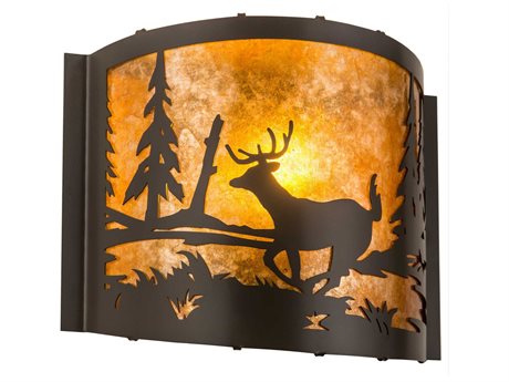 Meyda 1-Light Bronze Glass Wall Sconce