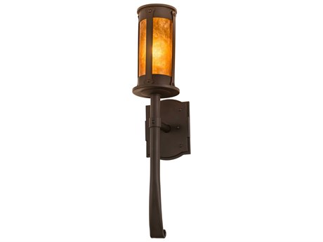 Meyda Bronze Glass Wall Sconce