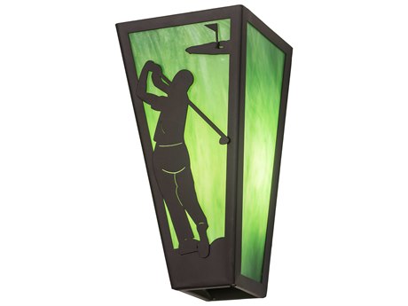 Meyda 1-Light Bronze Glass Wall Sconce