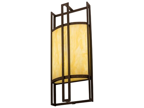 Meyda 4x10 Bronze Glass LED Wall Sconce