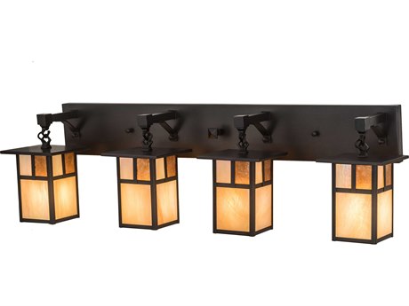 Meyda Hyde Park T Mission 4-Light Brown Glass Vanity Light