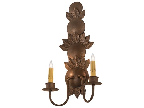 Meyda 2-Light Bronze Wall Sconce