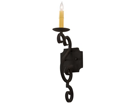 Meyda Piero 1-Light Black Glass Wall Sconce