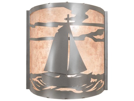 Meyda 2-Light Nickel Wall Sconce