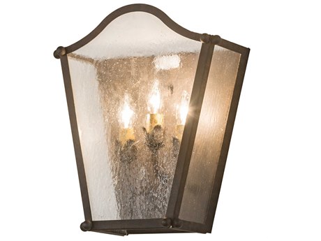 Meyda Austin 3-Light Black Glass Wall Sconce