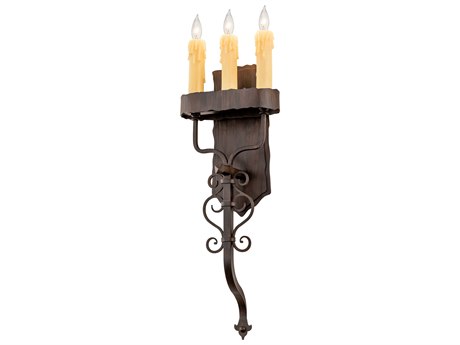 Meyda 3-Light Brown Wall Sconce