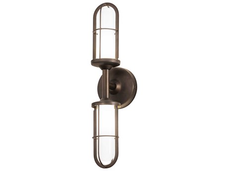 Meyda 2-Light Brass Glass LED Wall Sconce