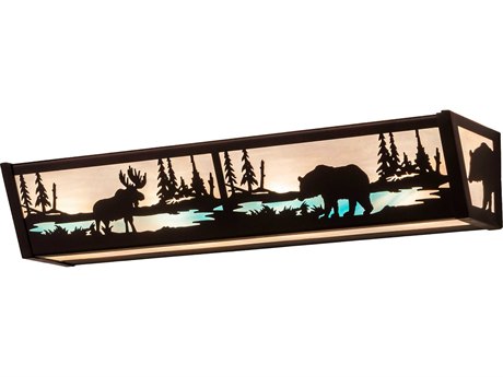 Meyda 4-Light Black Glass Vanity Light