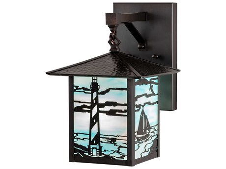 Meyda 1-Light Blue Glass Wall Sconce