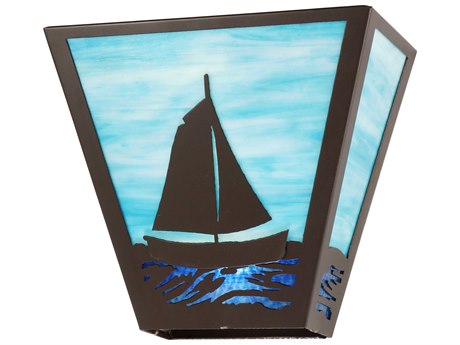 Meyda 2-Light Bronze Glass Wall Sconce