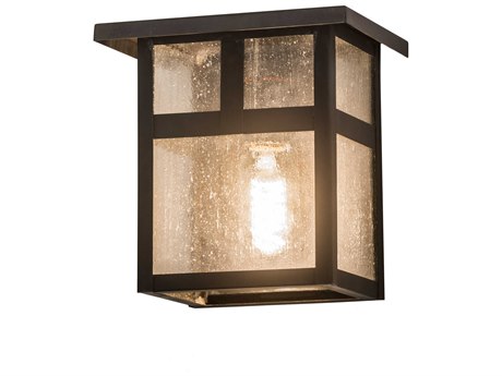 Meyda Hyde Park T Mission 1-Light Brown Glass Wall Sconce