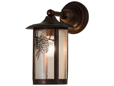 Meyda 1-Light Copper Glass Wall Sconce
