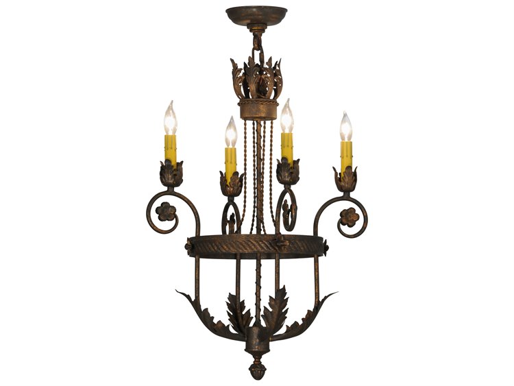 Meyda Antonia 4-Light Brown Candelabra Chandelier