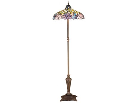 Meyda Wisteria 64" Tall Brown Tiffany Floor Lamp