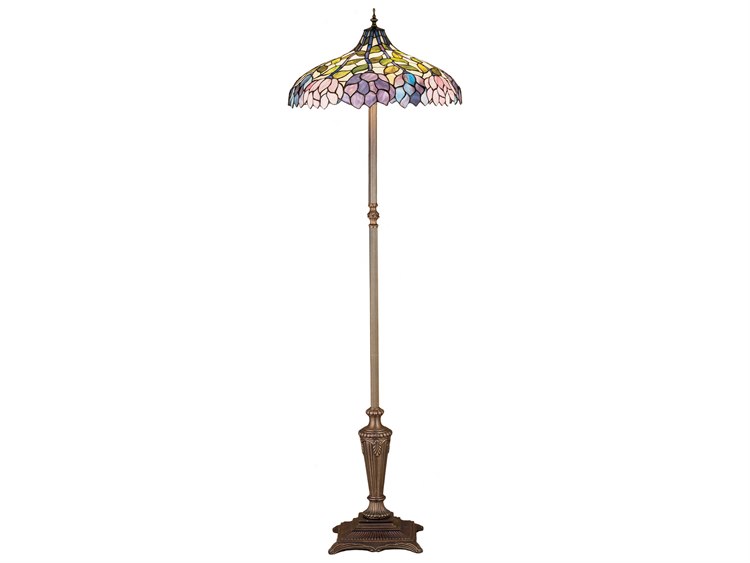 Meyda Wisteria Brown Tiffany Floor Lamp