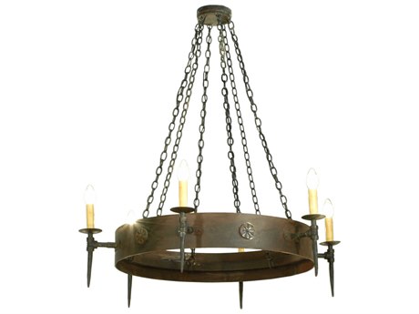 Meyda Warwick 6-Light Black Candelabra Chandelier