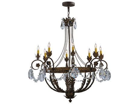 Meyda Antonia 8-Light Brown Crystal Candelabra Chandelier