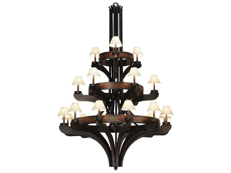 Meyda Castilla 2-Light Bronze Empire Tiered Chandelier