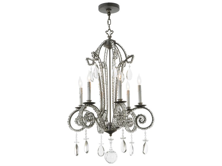 Meyda Victorian 6-Light Silver Crystal Candelabra Chandelier
