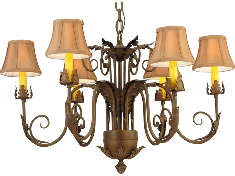 Meyda Victorian 6-Light Brass Candelabra Empire Chandelier