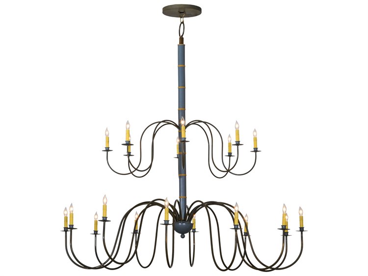 Meyda Victorian 20-Light Blue Candelabra Tiered Chandelier