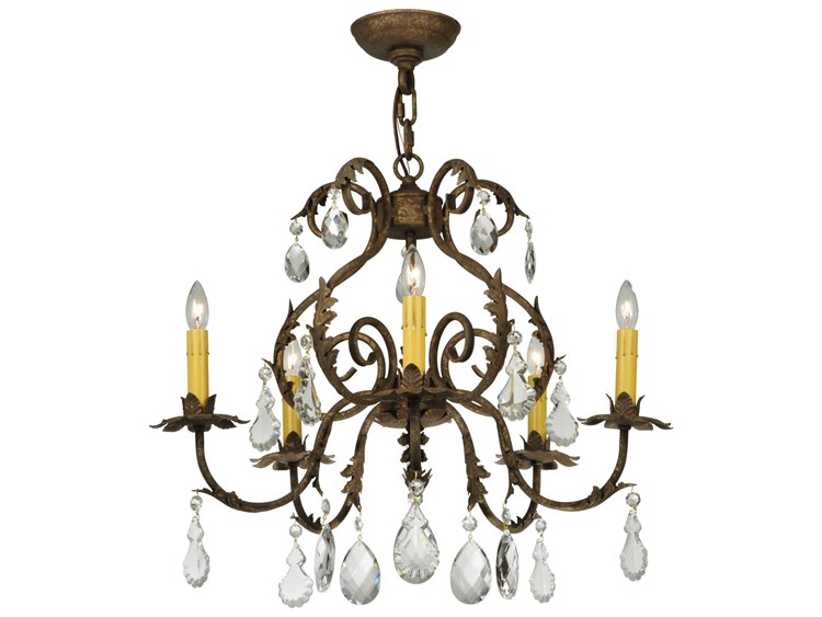 Meyda Chantilly 5-Light Brown Crystal Chandelier