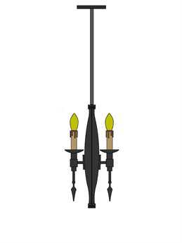 Meyda Warwick 2-Light Black Geometric Pendant