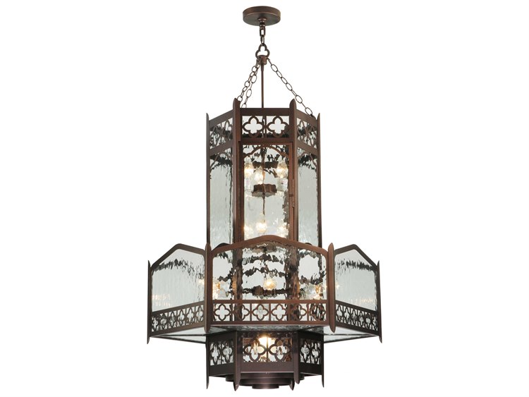 Meyda Victorian 6-Light Bronze Geometric Tiered Pendant