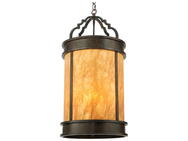 Meyda Wyant 4-Light Brown Cylinder Pendant