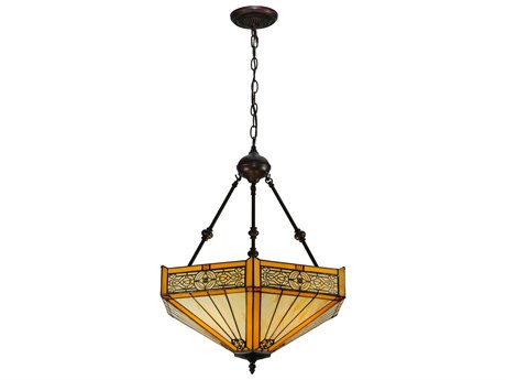 Meyda Peaches 3-Light Bronze Tiffany Pendant