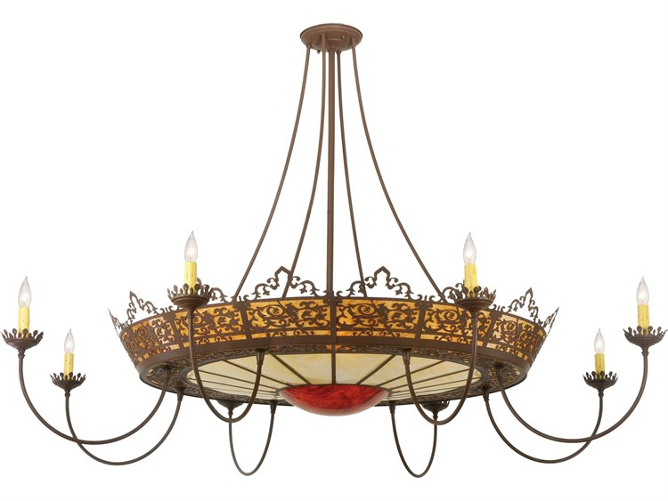 Meyda Victorian 18-Light-Light Brown Semi Flush Mount