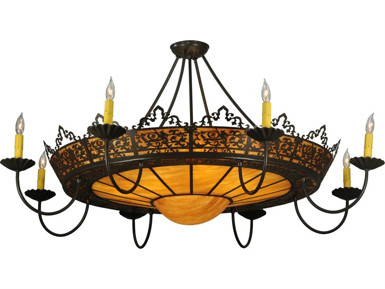 Meyda Victorian 1-Light Bronze Semi Flush Mount