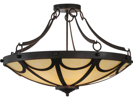 Meyda Carousel 5-Light Bronze Bowl Semi Flush Mount