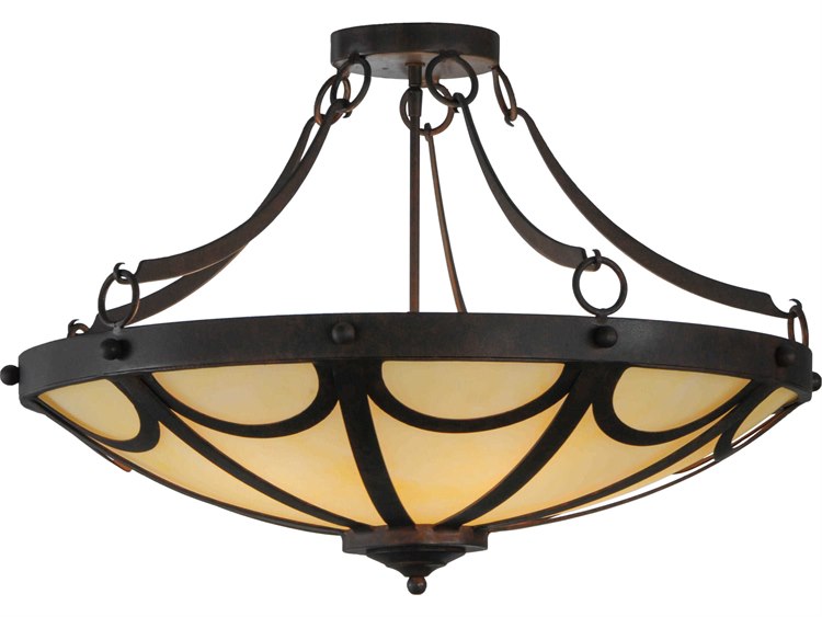 Meyda Carousel 5-Light Bronze Bowl Semi Flush Mount