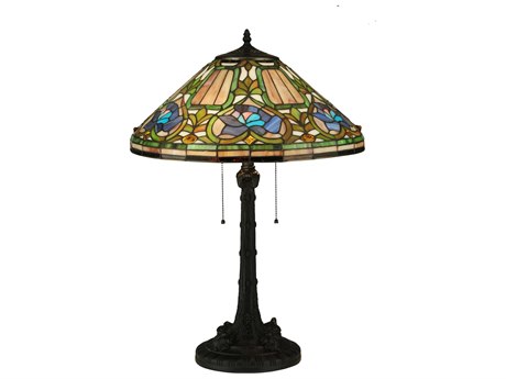 Meyda Floral Bronze Tiffany Table Lamp